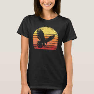 Retro Vintag Peregrine Falcon Bird Silhouette Sun T-Shirt