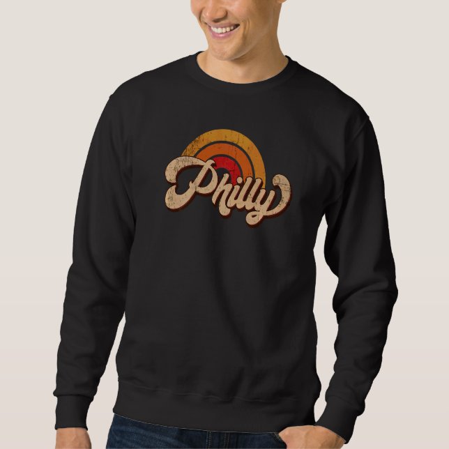 Retro Vintag Philly Rainbow Vacation Souvenir Phi Sweatshirt (Vorderseite)