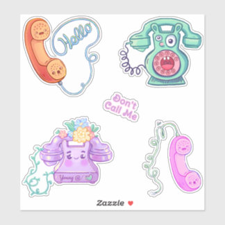 Retro Vintag Phones Sticker Pack