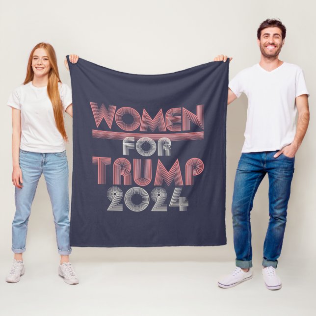 Retro Vintag Pink Women für Trump 2020 Fleecedecke (Beispiel)