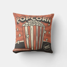 Retro Vintag Popcorn Party Throw Kissen
