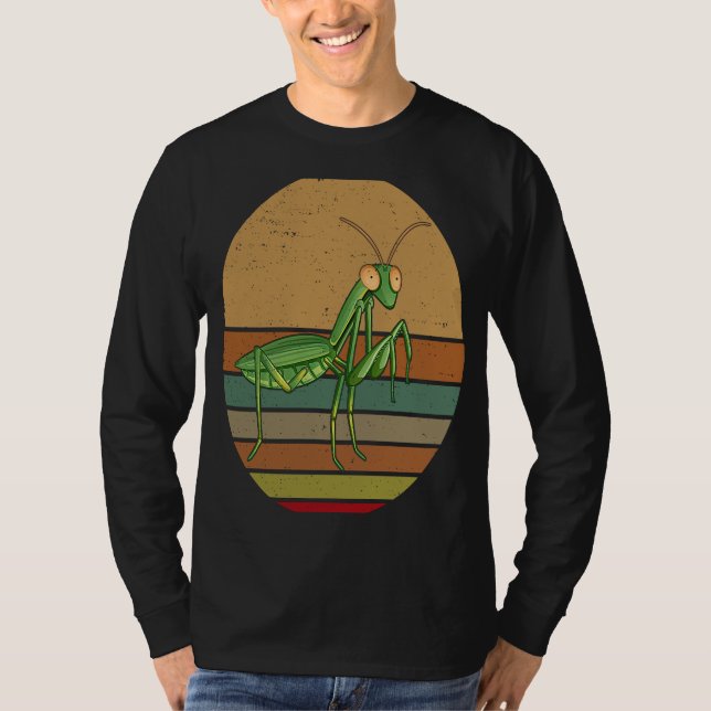 Retro Vintag Praying Mantis T-Shirt (Vorderseite)