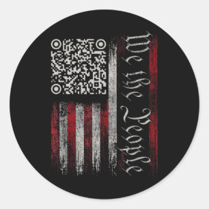 Retro Vintag Qr American Flag Funny Trump Dance C Runder Aufkleber