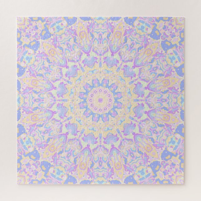 Retro Vintag Quirky Eclectic Boho Pastel Mandala Puzzle (Vertikal)