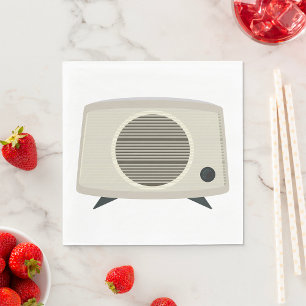 Retro Vintag Radio Mitte des Jahrhunderts Moderne Serviette