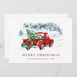 Retro Vintag Red Farm LKW Weihnachtsgrüße Feiertagskarte