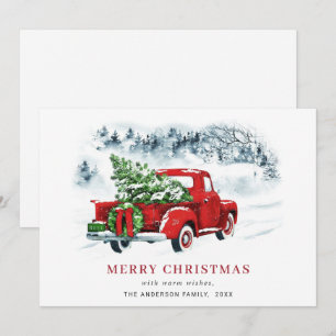Retro Vintag Red Farm LKW Weihnachtsgrüße Feiertagskarte