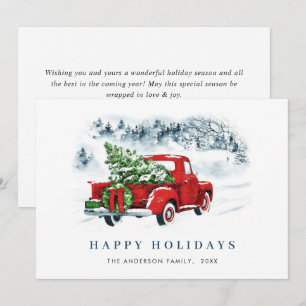 Retro Vintag Red Farm LKW Weihnachtsgrüße Feiertagskarte