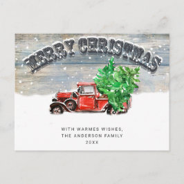 Retro Vintag Red Farm LKW Weihnachtsgrüße Feiertagspostkarte