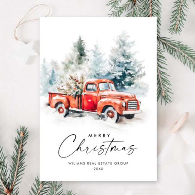 Retro Vintag Red Farm Truck Weihnachten Unternehme (Von Creator hochgeladen)