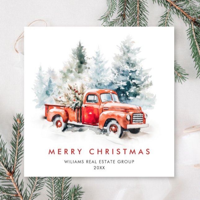 Retro Vintag Red Farm Truck Weihnachten Unternehme (Von Creator hochgeladen)