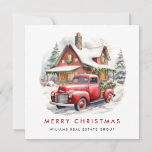 Retro Vintag Red Farm Truck Weihnachten Unternehme