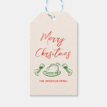 Retro Vintag Red Green Hand Drawn Frohe Weihnachte