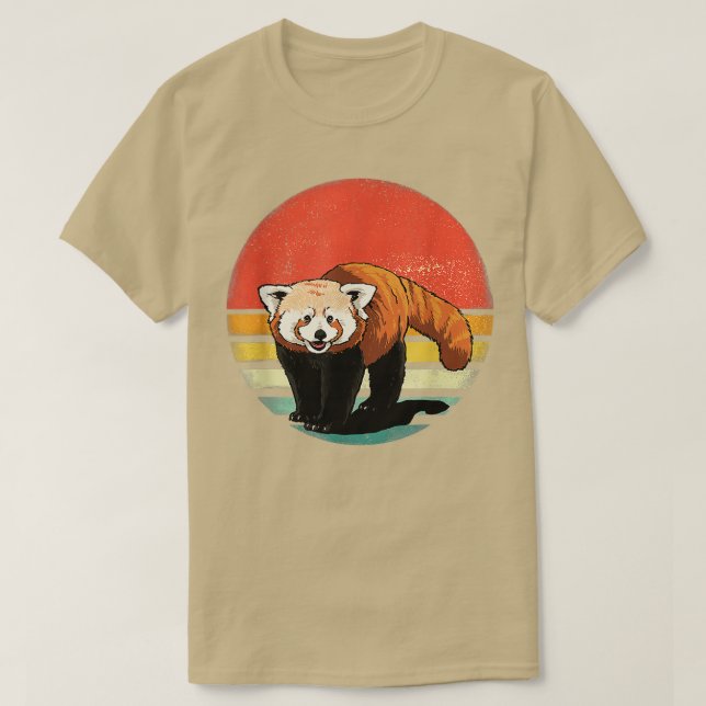 Retro Vintag Red Panda T-Shirt (Design vorne)
