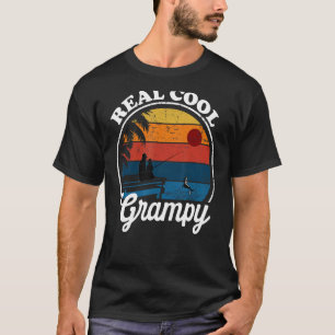 Retro Vintag Reel Style Cool Grampy Fishing T-Shirt
