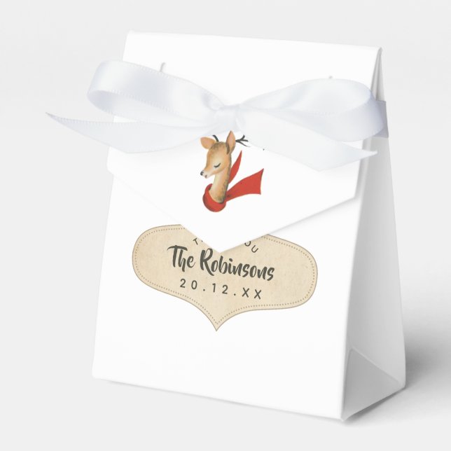 Retro Vintag Rentier Weihnachten Geschenkschachtel (Vorderseite)