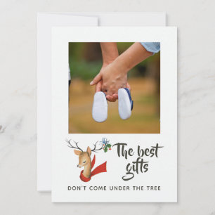 Retro Vintag Rentier Weihnachtsbaby erwartet Ankündigung