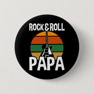 Retro Vintag Rock and Roll Papa Gitarre Väter Da Button