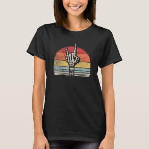 Retro Vintag Rock & Roll Konzert Skeleton Gitarre T-Shirt