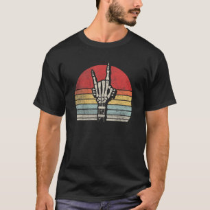 Retro Vintag Rock & Roll Konzert Skeleton Gitarre T-Shirt