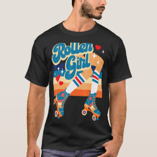Retro Vintag Roller Girl Roller Skate W Herz A T-Shirt