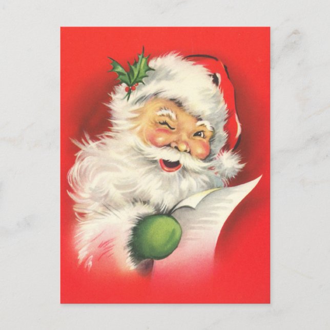 Retro Vintag Santa Claus Postkarte (Vorderseite)