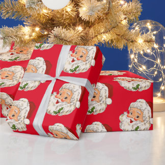 Retro Vintag Santa Claus Weihnachten Geschenkpapier