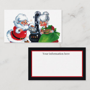 Retro Vintag Santa Mrs Claus zusätzliche Informati Visitenkarte