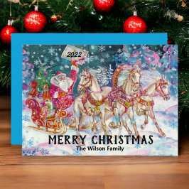 Retro Vintag Santa Sleigh Custom Frohe Weihnachten