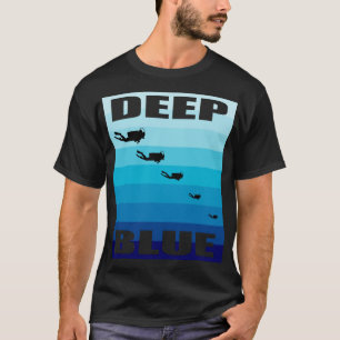 Retro Vintag Scuba Dive Deep Blue Diver Down Flag T-Shirt