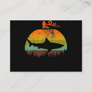 Retro Vintag Shark Pumpkin Halloween Geschenke Visitenkarte
