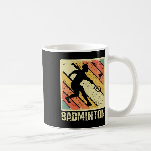 Retro Vintag Shuttle Player Badminton Kaffeetasse (Rechts)