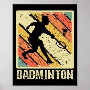 Retro Vintag Shuttle Player Badminton Poster