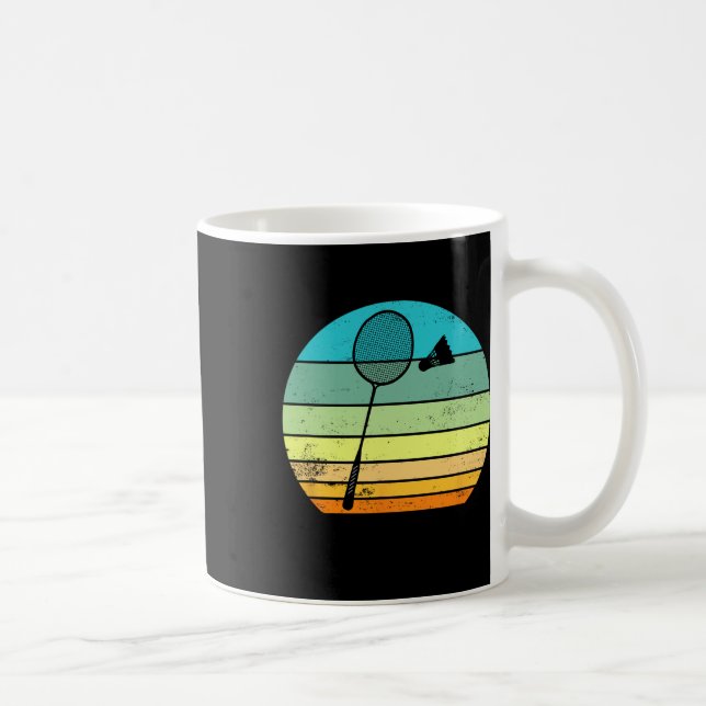 Retro Vintag Shuttle Racket Badminton Player Kaffeetasse (Rechts)
