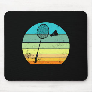 Retro Vintag Shuttle Racket Badminton Player Mousepad