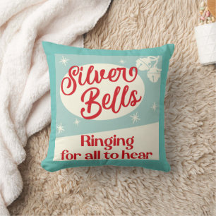 Retro Vintag Silver Bells Weihnachten Kissen