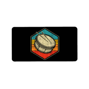 Retro Vintag Snare Drum - Marching Band Drumline Adressaufkleber