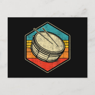 Retro Vintag Snare Drum - Marching Band Drumline Feiertagspostkarte
