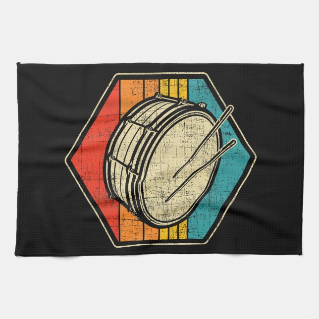 Retro Vintag Snare Drum - Marching Band Drumline Geschirrtuch (Horizontal)