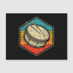 Retro Vintag Snare Drum - Marching Band Drumline Magnetkarte