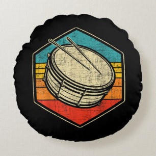 Retro Vintag Snare Drum - Marching Band Drumline Rundes Kissen