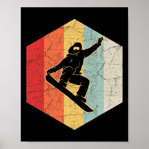 Retro Vintag Snowboard Winter Sports Snowboarden Poster
