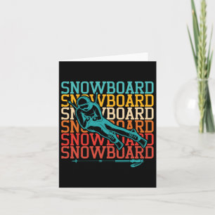 Retro Vintag Snowboarder Snowboarder Winterspur Karte