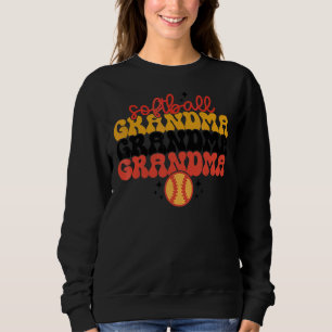Retro Vintag Softball Grandma Game Day Vibes Moth Sweatshirt