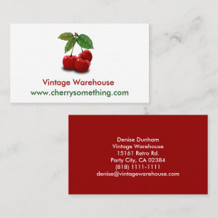 Retro Vintag Style Cherry Print Business Card Visitenkarte