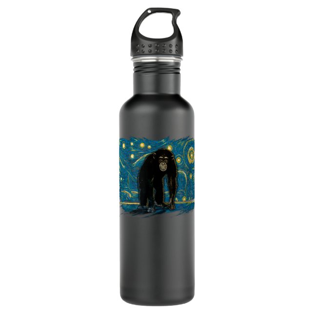 Retro Vintag Style Chimpanze Edelstahlflasche (Vorderseite)