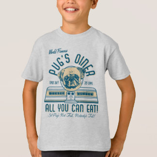 Retro Vintag Style Mops Diner T-Shirts für Kinder