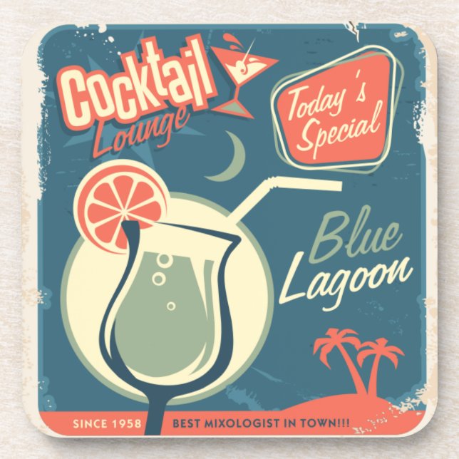 Retro Vintag Style Not Lounge Poster Getränkeuntersetzer (Vorderseite)