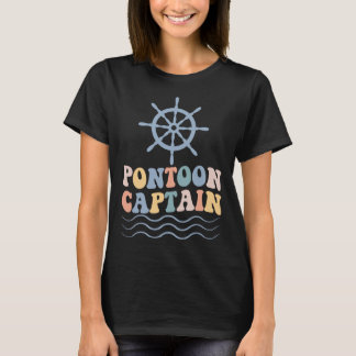 Retro Vintag Style Pontoon Captain Pontoon Boat T-Shirt