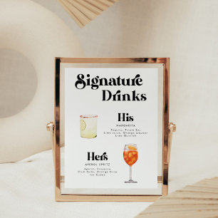 Retro Vintag Style Signature Drinks Poster